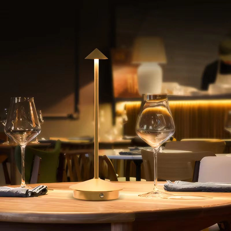 Cordless Battery Powered Table Lamp Rechargeable LED Dimmable Brightness Aluminum 1800mAh Touch Desk Lamp Portable Modern Design for Restaurant Patio