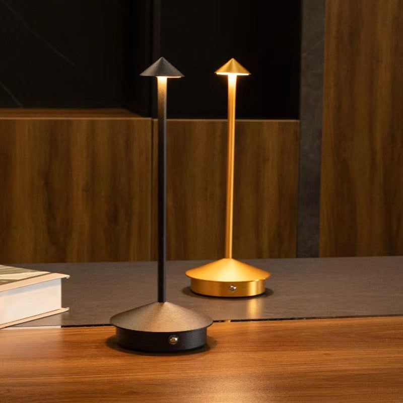 Cordless Battery Powered Table Lamp Rechargeable LED Dimmable Brightness Aluminum 1800mAh Touch Desk Lamp Portable Modern Design for Restaurant Patio