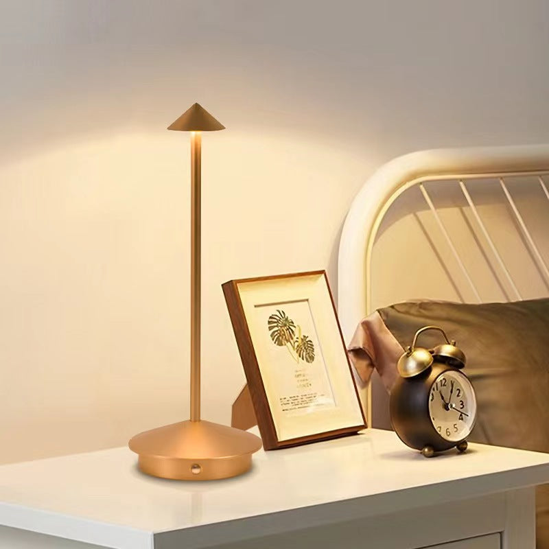 Cordless Battery Powered Table Lamp Rechargeable LED Dimmable Brightness Aluminum 1800mAh Touch Desk Lamp Portable Modern Design for Restaurant Patio