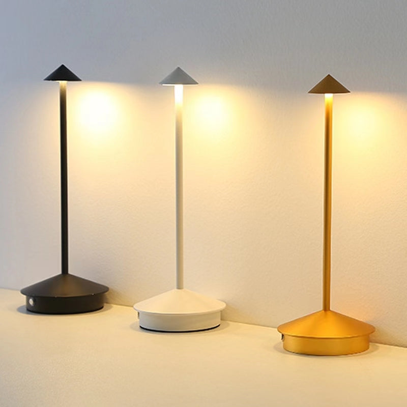 Cordless Battery Powered Table Lamp Rechargeable LED Dimmable Brightness Aluminum 1800mAh Touch Desk Lamp Portable Modern Design for Restaurant Patio