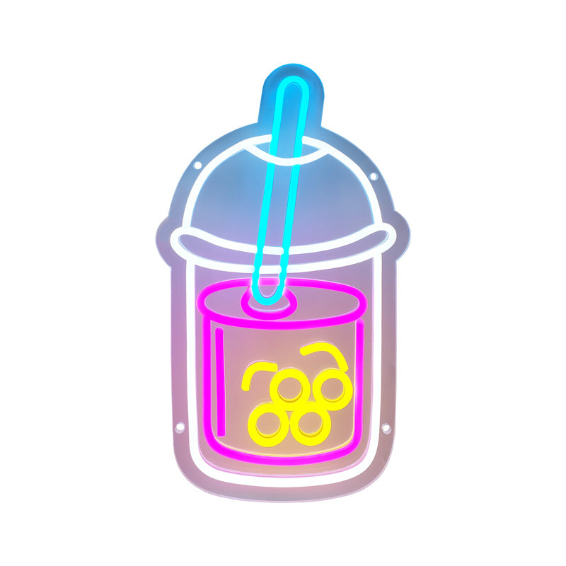 Bubble Tea Neon Sign Milk Tea Wall Decor Signboard Milk Tea Led Sign Tea Drink Decor Neon Sign