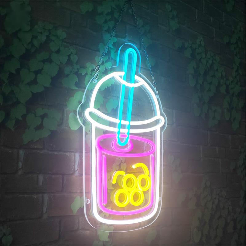 Bubble Tea Neon Sign Milk Tea Wall Decor Signboard Milk Tea Led Sign Tea Drink Decor Neon Sign