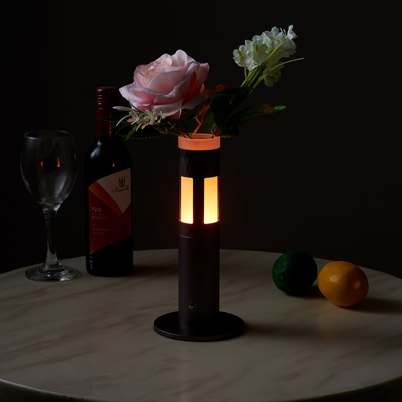 Vase Table Lamp USB Charge Flower Lamp Vase Table Lamp Dimmable Table Lamp