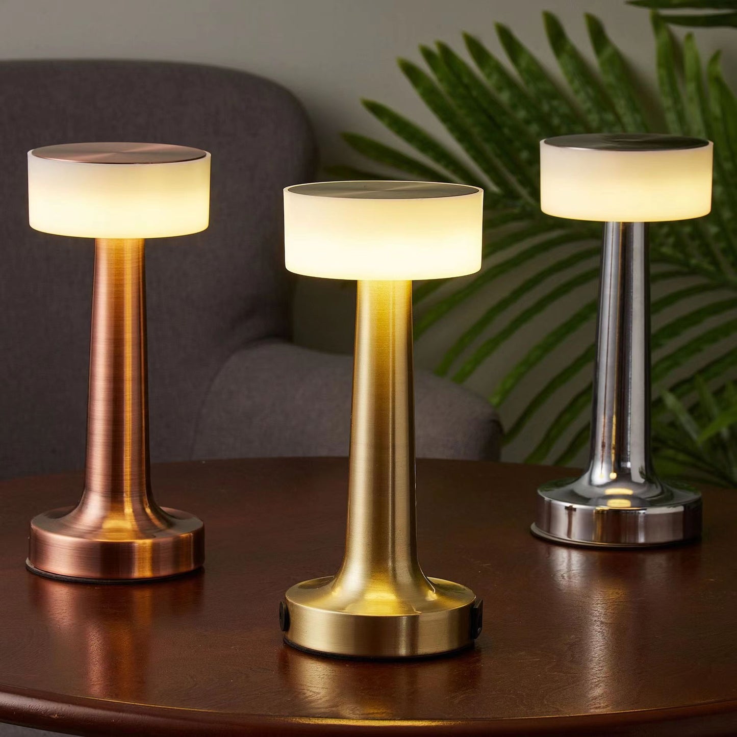 Cordless Mushroom Table Lamp Rechargeable Table Lamp Color Changing Desk Lamp with Dimmable/Timing Function, Battery Operated Lamp Table Lamps for Living Room Bedroom Restaurant Bar