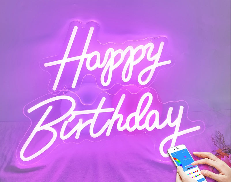 Happy Birthday Neon Sign Light Custom Neon Party Sign