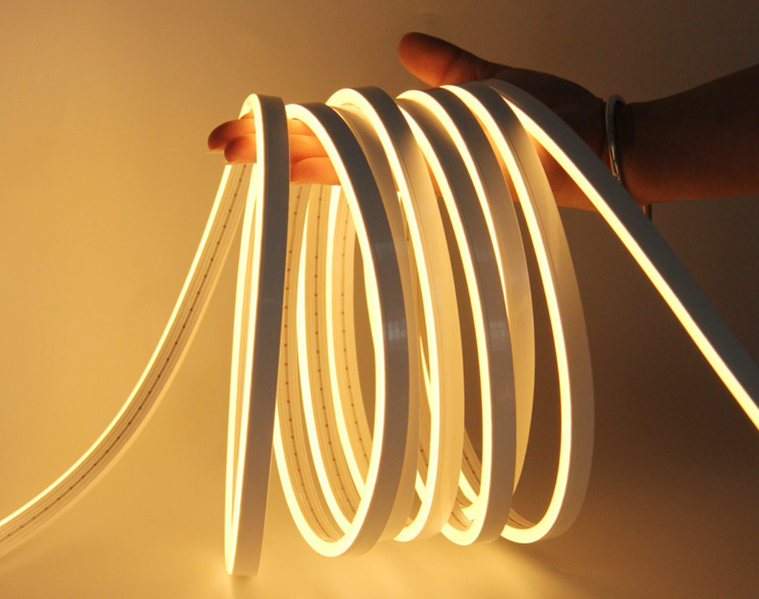 Neon Strip Light Top Bend Neon Flex IP65 Neon LED Strip Lights White 16.4ft/5m Neon Light Strip 12V Silicone Waterproof Flexible LED Neon Rope Lights for Bedroom Festival Indoor Outdoor Decor