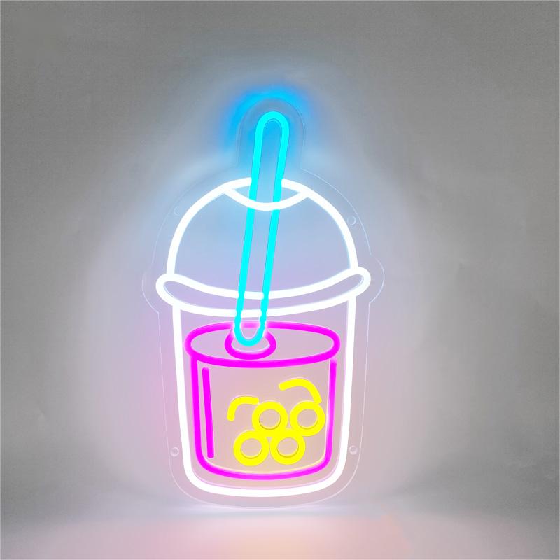 Bubble Tea Neon Sign Milk Tea Wall Decor Signboard Milk Tea Led Sign Tea Drink Decor Neon Sign