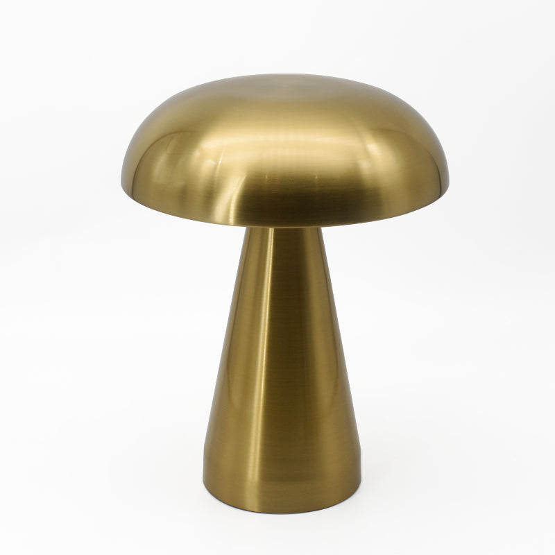 Wireless Modern Mushroom Accent Table Lamp Minimalist Metal Rechargeable Desk Lamp Bedside Table Light for Bedroom Living Room Office Restaurant