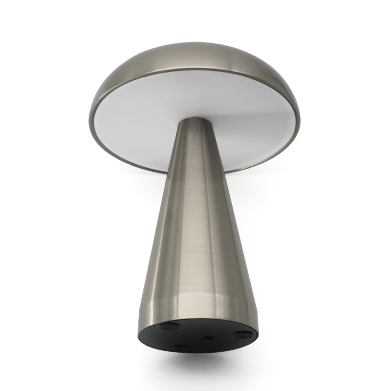 Wireless Modern Mushroom Accent Table Lamp Minimalist Metal Rechargeable Desk Lamp Bedside Table Light for Bedroom Living Room Office Restaurant