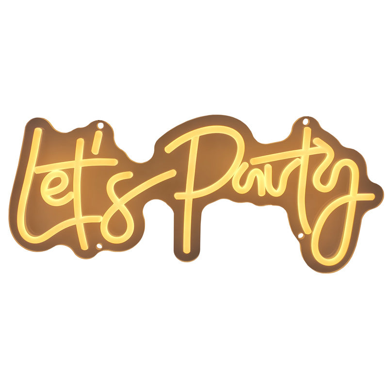 Let's Party Neon Light Sign for Wall Decor Warm white Lets Party Neon Sign