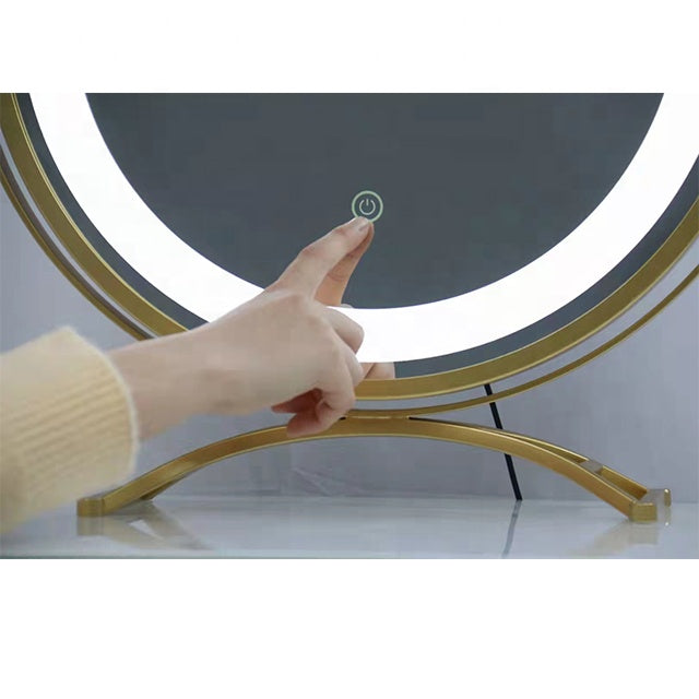 Beauty Salon Make Up Large Smart Touch Adjustable Brightness Table Rotating makeup mirror Desktop makeup mirror