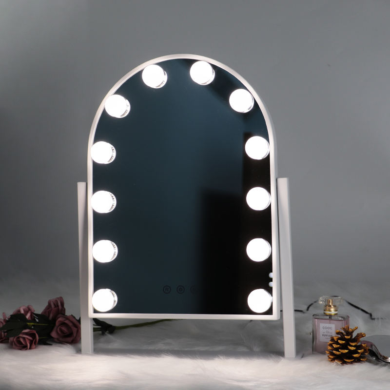 Led lighted table vanity makeup Hollywood Mirror With 14 Light Bulbs For Girl Vanity Cosmetic