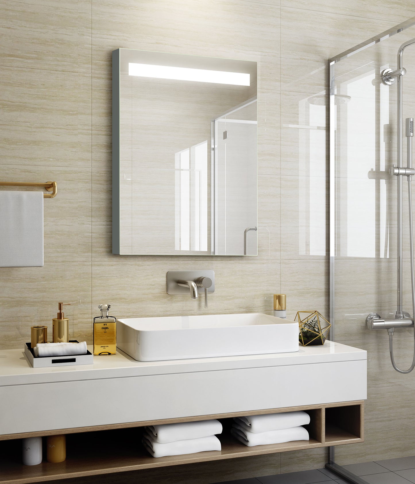 Medicine cabinet mirrored vanity make up led private label smart circle bedroom mirror decoration screen mirroring