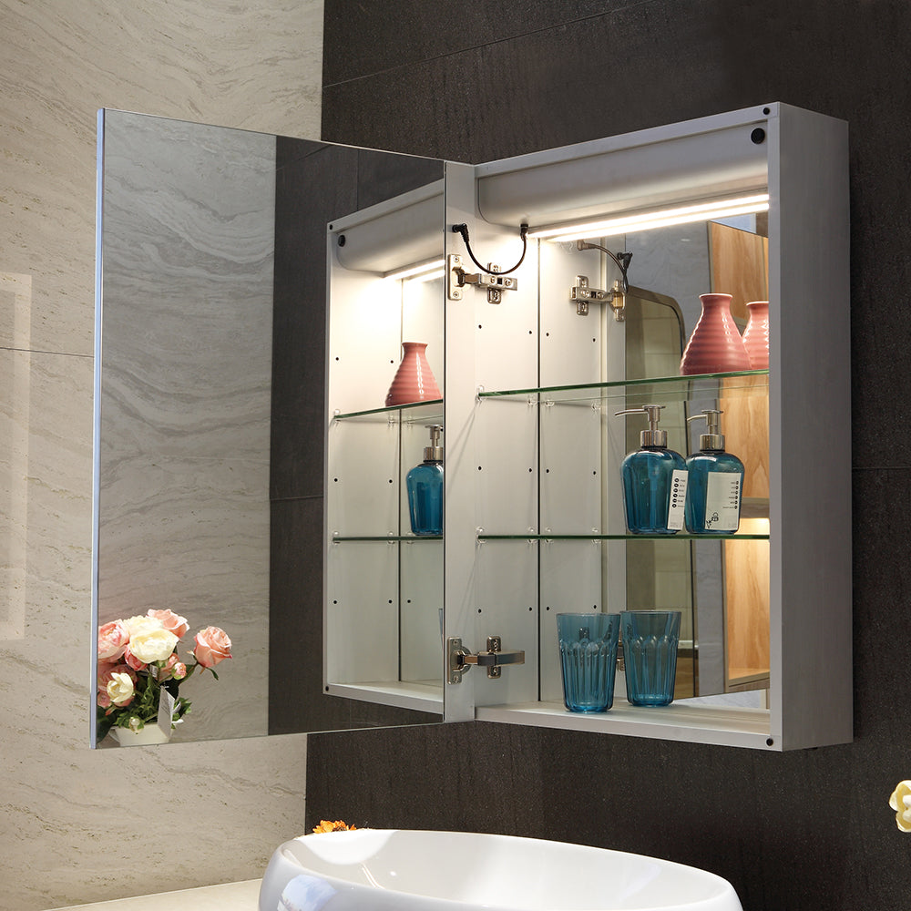Medicine cabinet mirrored vanity make up led private label smart circle bedroom mirror decoration screen mirroring