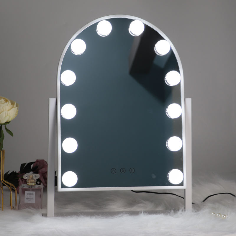 Led lighted table vanity makeup Hollywood Mirror With 14 Light Bulbs For Girl Vanity Cosmetic