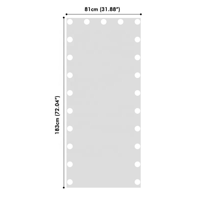 New Style Rectangle Hollywood Vanity Bathroom Makeup Mirror With Led Light