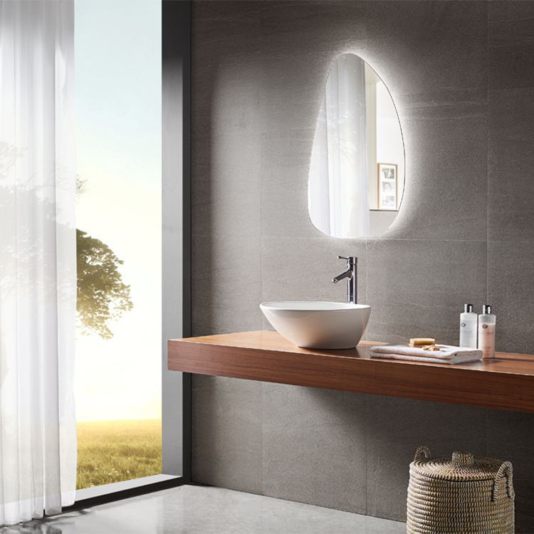 Norhs Professional Popular Design LED Lighting Custom irregular shape smart Bathroom Art Mirror