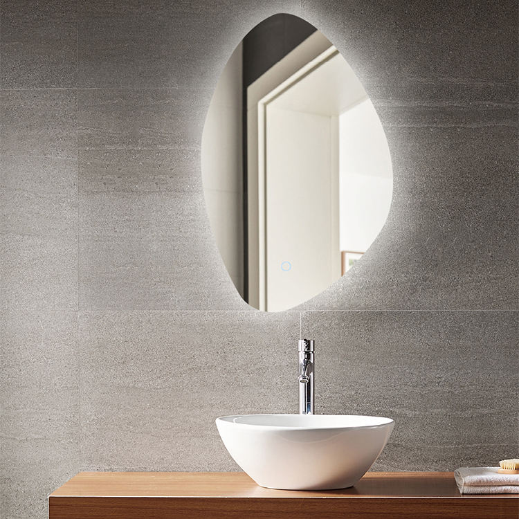 Norhs Professional Popular Design LED Lighting Custom irregular shape smart Bathroom Art Mirror