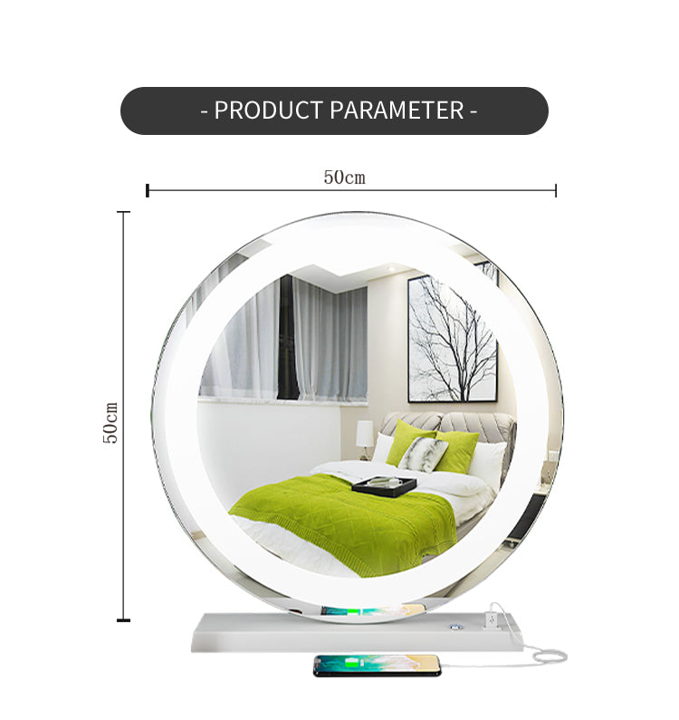 Professional Led Smart Mirror Desktop Round Portable Make Up Customized Led light Vanity Hollywood Mirrors