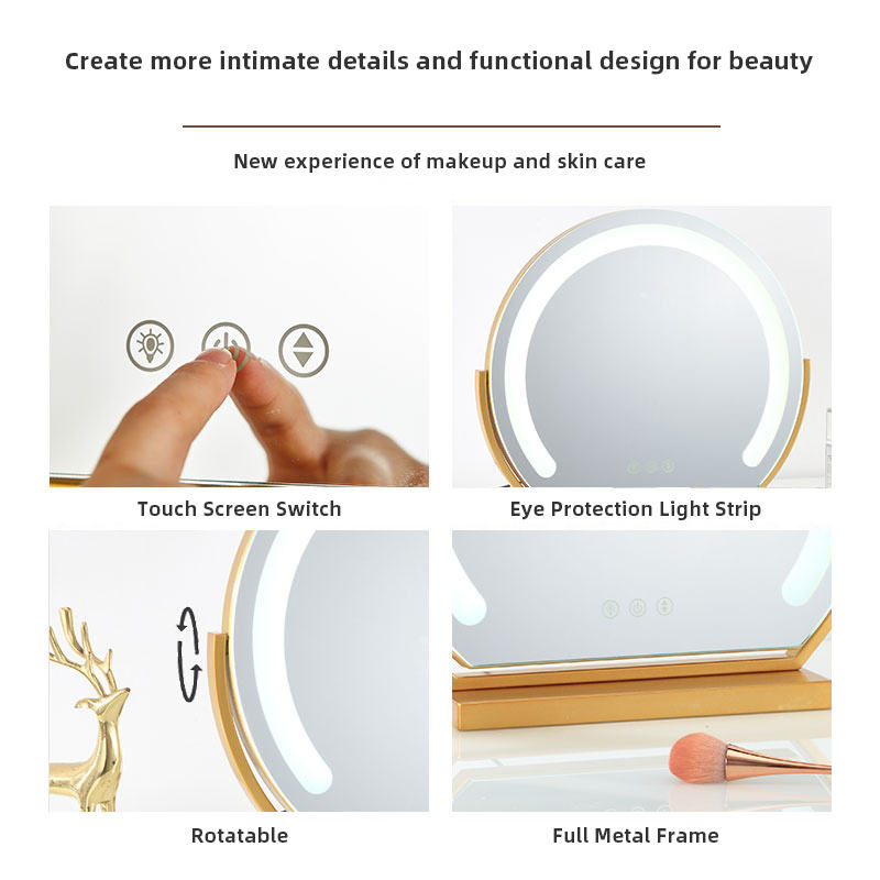 Speaker Magic Dressing Table Makeup Vanity Hollywood Portable Custom Logo Plastic Table Standing Led Cosmetic Mirror With Lights