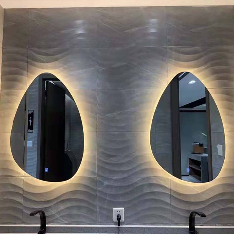 Norhs Professional Popular Design LED Lighting Custom irregular shape smart Bathroom Art Mirror