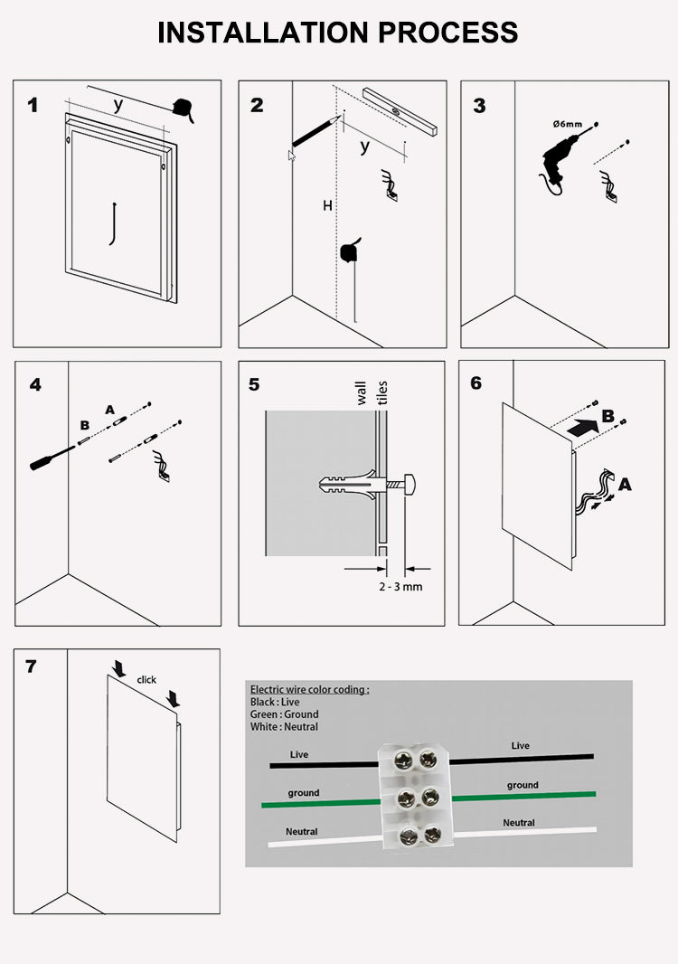Hotel wall mounted magnifying High Quality Waterproof dressing table mirror luxury mirror mirror makeup