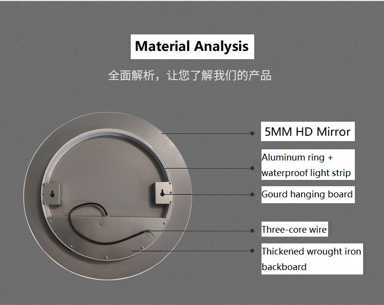 LED Bathroom Mirror Wall Mounted Makeup Mirror Bathroom Mirror Washbasin LED Smart Light Mirror Bathroom LED Mirror