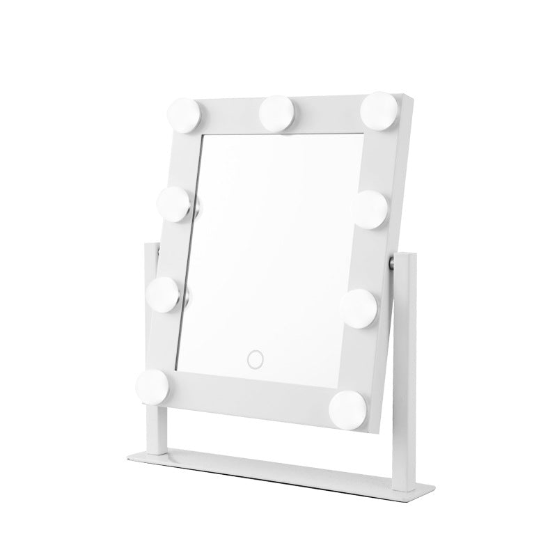 LED makeup mirror ins net hot sale LED mirror with light bulb live room fill light dormitory student desktop desktop dressing mirror