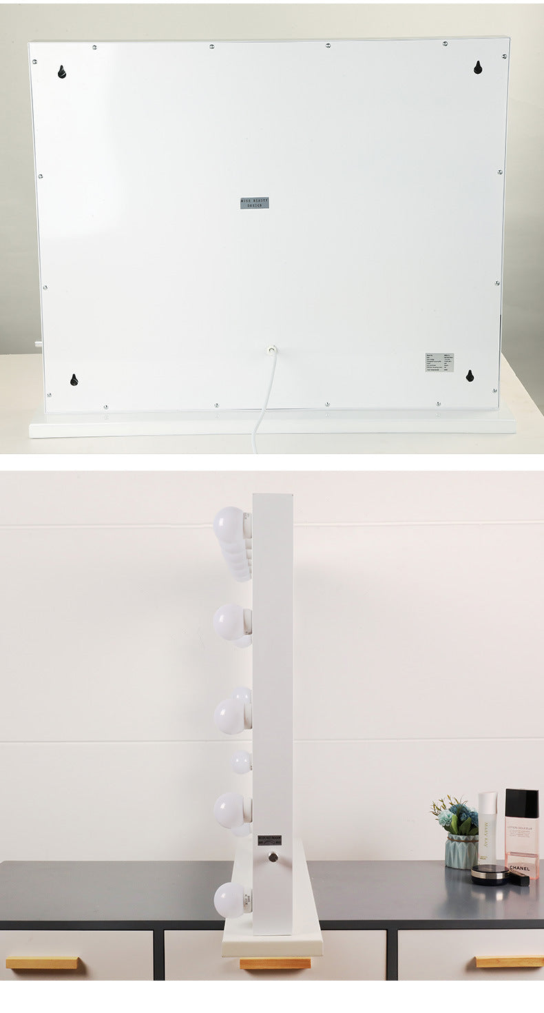 Hollywood LED Mirror LED Makeup Mirror Square Hollywood Mirror Studio Makeup Mirror Fill Light Desktop Wall Mounted Dressing Mirror