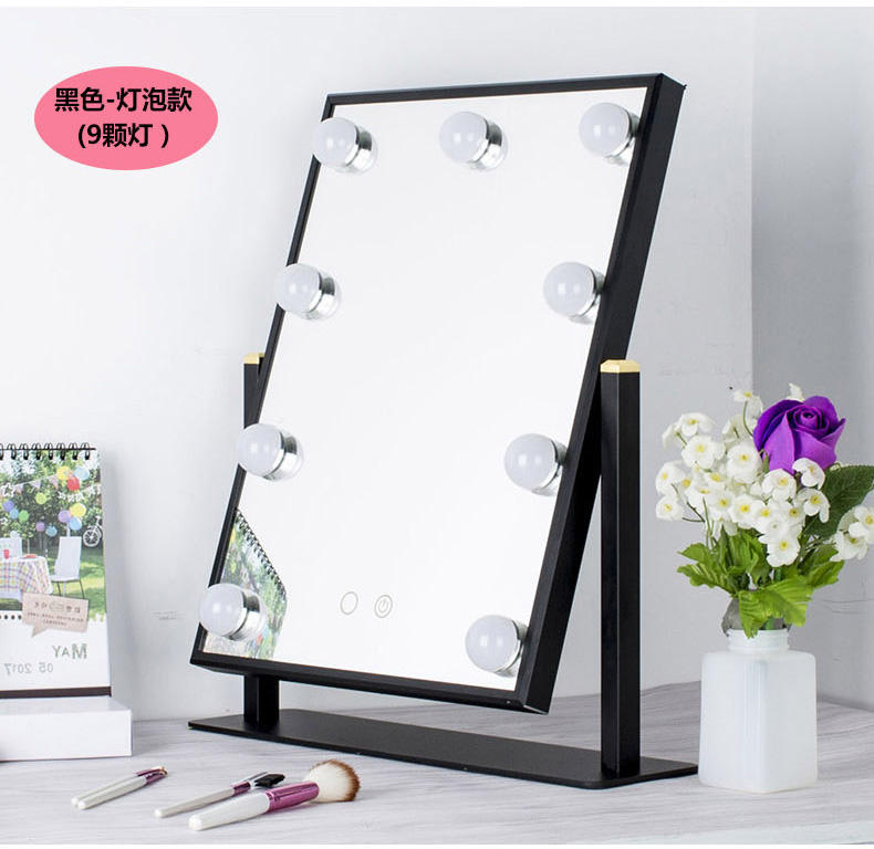 Newest desktop hollywood led makeup mirror with 12 pcs led bulbs vanity girl beauty mirror with lights
