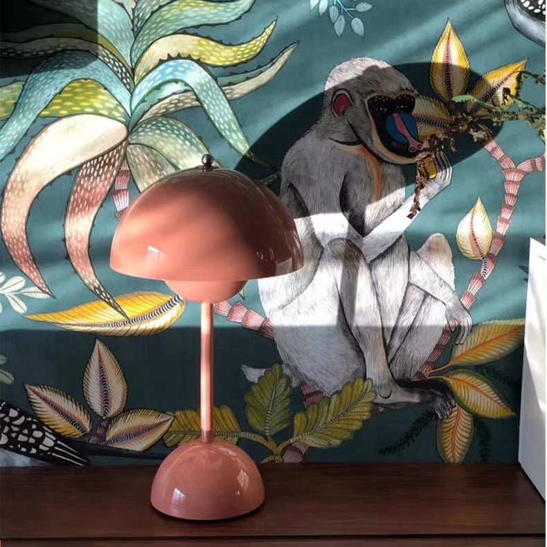 Cordless Modern Flowerpot Table Lamp Mid Century Lamp Cute Battery Mushroom Table Lamp Dimmable Touch Bedroom Lamp Night Light