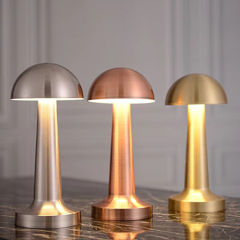 Rechargeable Cordless Table Lamp Built-in Rechargeable Battery Touch 3-Level Brightness for Restaurant Camping Travel small mushroom table lamp