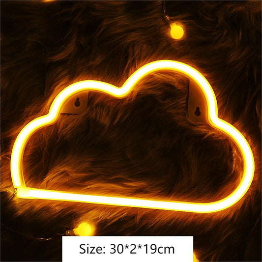 Cloud Neon Light Neon Cloud Sign Battery or USB Powered Night Light as Wall Decor for Kids Room Bedroom Festival Party