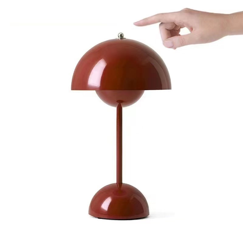 Cordless Modern Flowerpot Table Lamp Mid Century Lamp Cute Battery Mushroom Table Lamp Dimmable Touch Bedroom Lamp Night Light