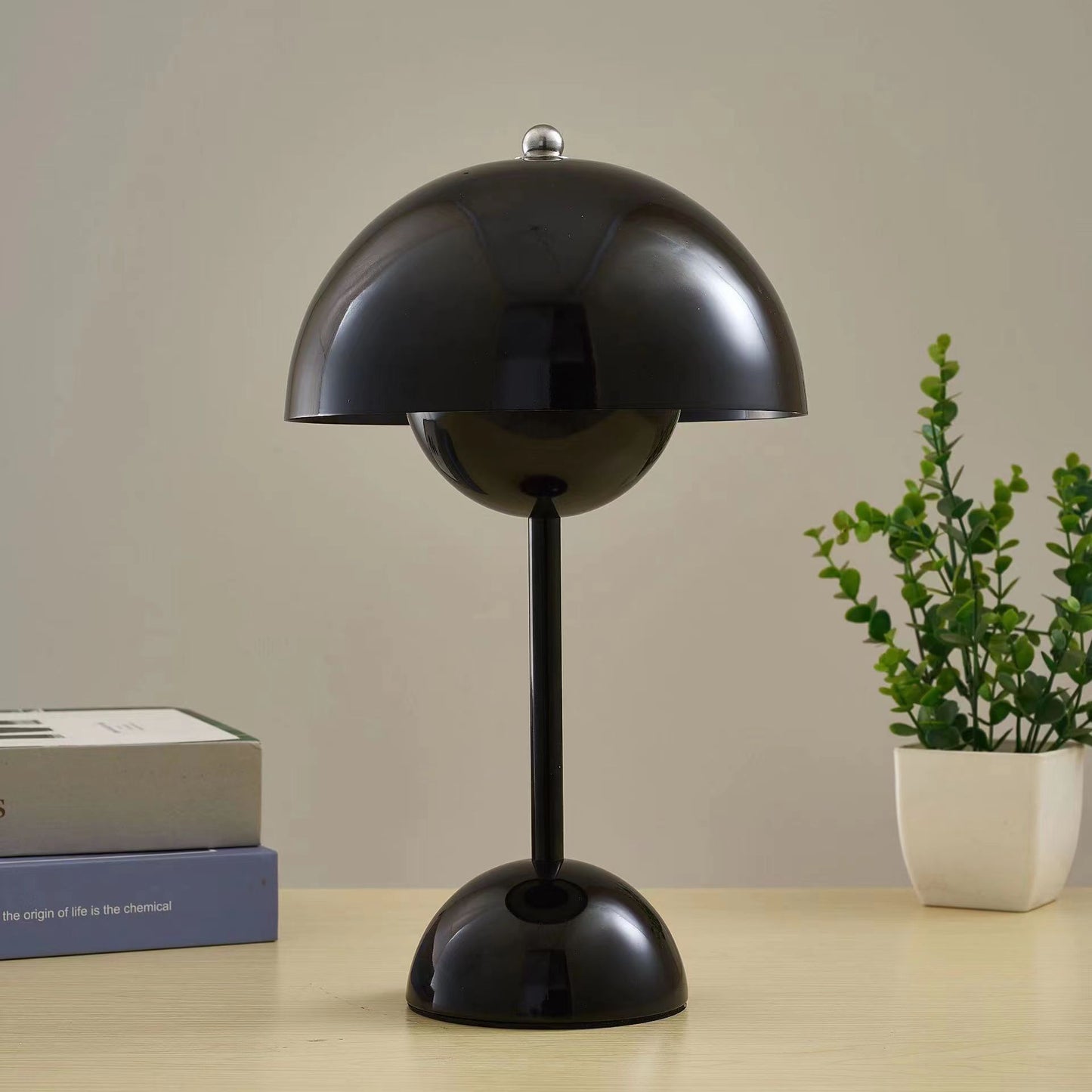 Cordless Modern Flowerpot Table Lamp Mid Century Lamp Cute Battery Mushroom Table Lamp Dimmable Touch Bedroom Lamp Night Light