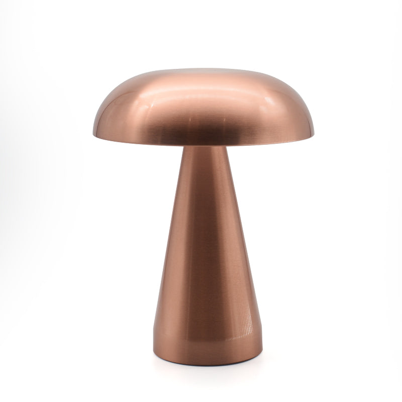 Wireless Modern Mushroom Accent Table Lamp Minimalist Metal Rechargeable Desk Lamp Bedside Table Light for Bedroom Living Room Office Restaurant
