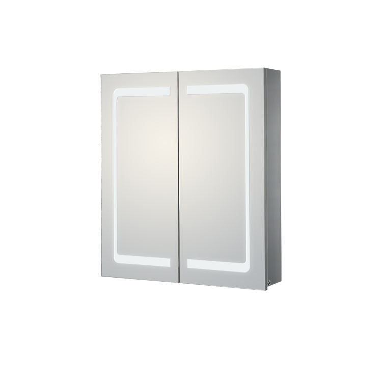 Stainless Steel Double Door Led Mirror Cabinet Bathroom Illuminated Led medicine Cabinet smart mirror cabinet hot sales