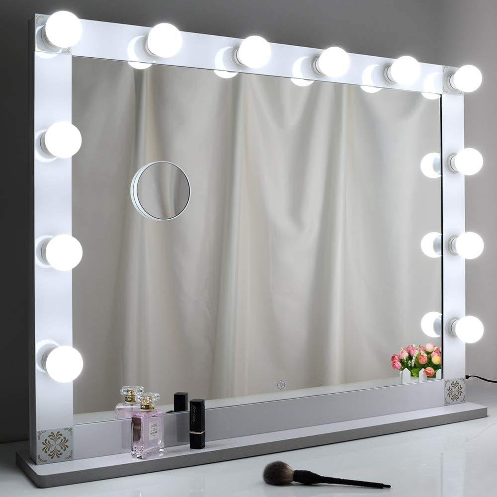 Beauty touch screen makeup mirror led lights bulbs cosmetic make up mirror travel portable led makeup mirror