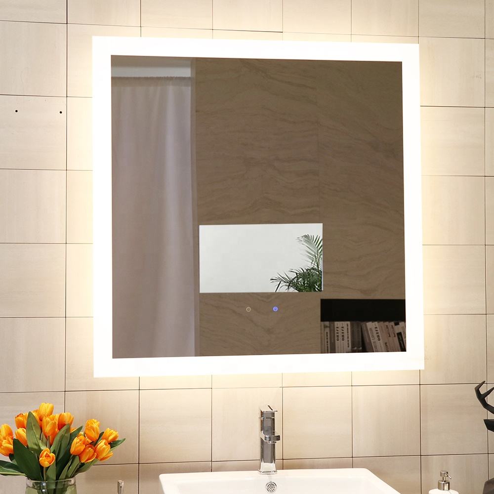 Natural Warm Light Color Touch Screen Lighted Bathroom Vanity Smart LED Mirror TV