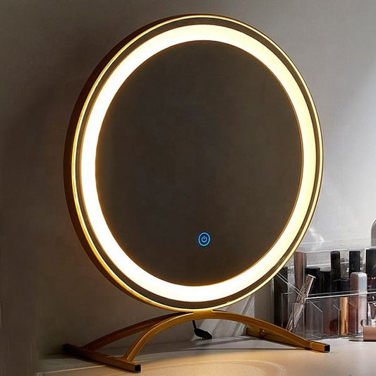 Beauty Salon Make Up Large Smart Touch Adjustable Brightness Table Rotating makeup mirror Desktop makeup mirror