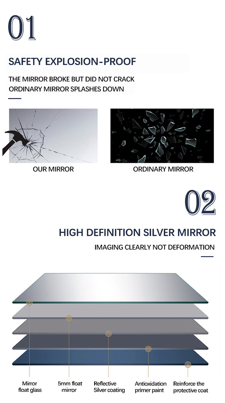 Big half moon backlit led cosmetic mirror three color light for home Decor