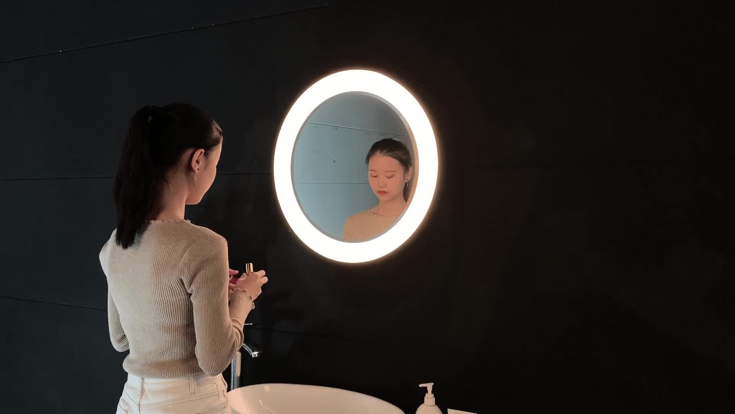 LED light mirror Bathroom makeup mirror bathroom round explosion-proof anti-fog light mirror bathroom round LED mirror