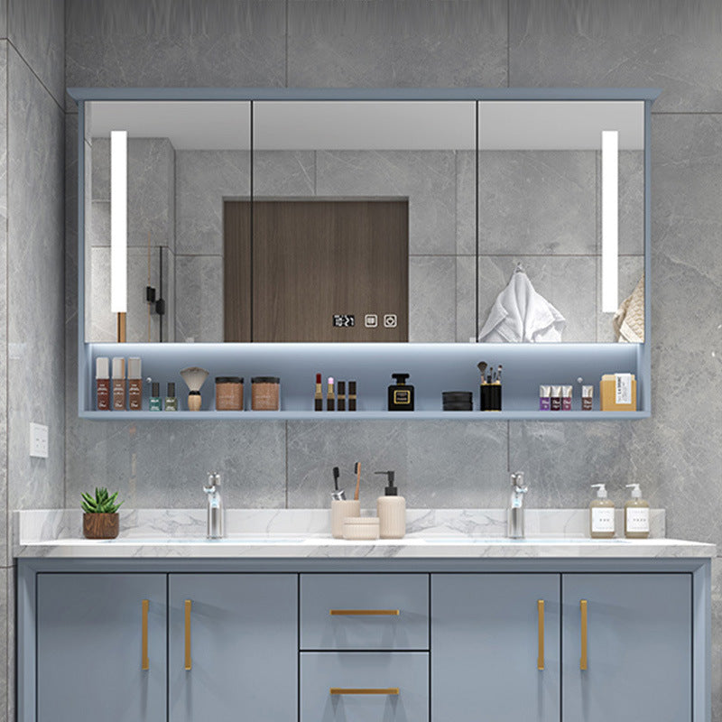 High quality LED Mirror Cabinet Bathroom Cabinet Combination Simple Mirror Cabinet Integrated Cabinet Hand Washing Face Bathroom Washing Mirror Cabinet Lamp Mirror