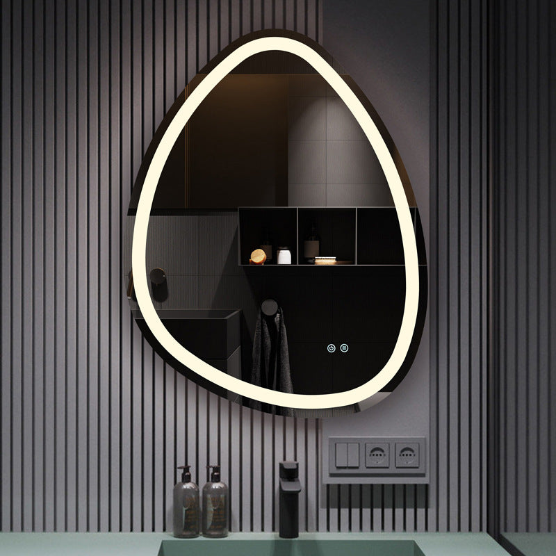 LED Mirror Water drop mirror smart bathroom mirror special-shaped hotel bathroom wall-mounted mirror LED anti-fog irregular bathroom mirror LED