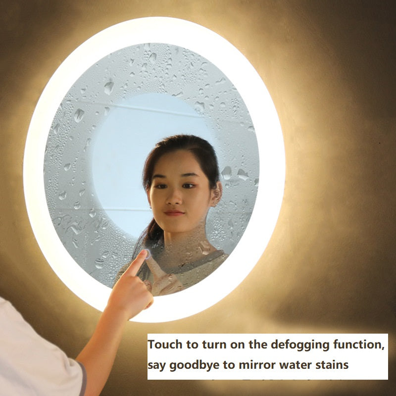 LED light mirror Bathroom makeup mirror bathroom round explosion-proof anti-fog light mirror bathroom round LED mirror