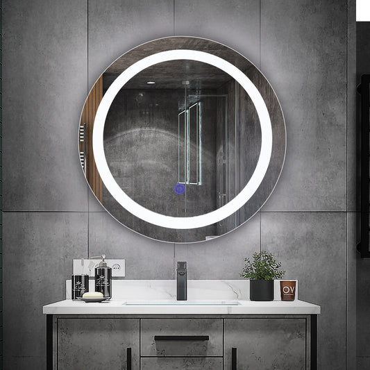 LED Bathroom mirror Bathroom round vanity mirror hotel washbasin bathroom wall-mounted smart mirror customization LED Mirror