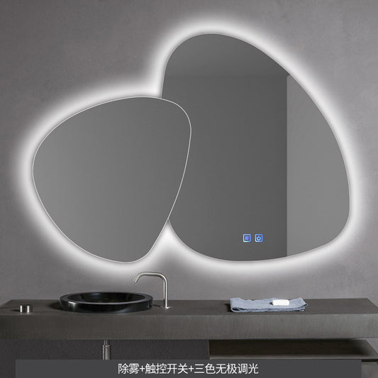 LED Mirror Water drop mirror smart bathroom mirror special-shaped hotel bathroom wall-mounted mirror LED anti-fog irregular bathroom mirror LED