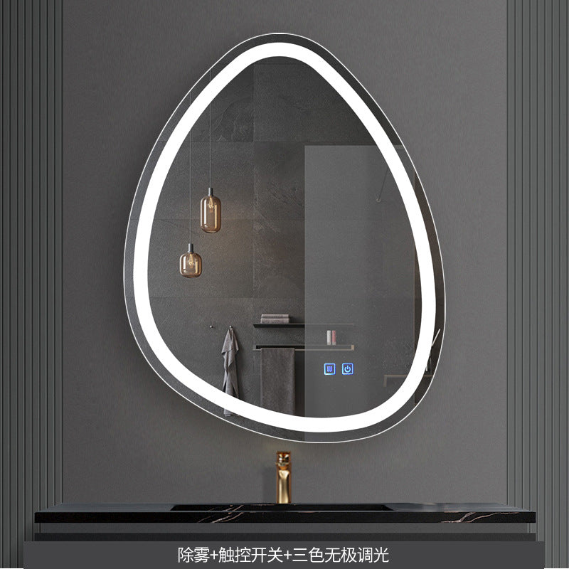 LED Mirror Water drop mirror smart bathroom mirror special-shaped hotel bathroom wall-mounted mirror LED anti-fog irregular bathroom mirror LED