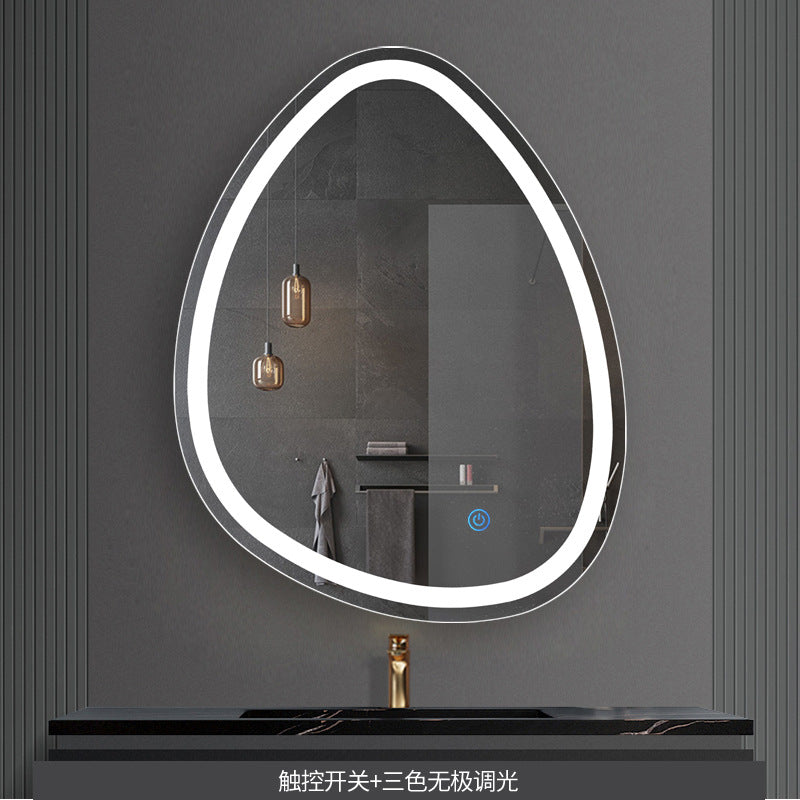 LED Mirror Water drop mirror smart bathroom mirror special-shaped hotel bathroom wall-mounted mirror LED anti-fog irregular bathroom mirror LED