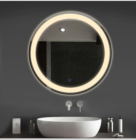 Smart defogging LED MIRROR Light Mirror Wholesale Nordic LED Bathroom Mirror Toilet Wall Mounted Wall Sink With Light Glowing Anti-Fog
